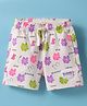 Doreme Terry Knit Knee Length Shorts With Floral Print - Off White