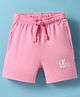Doreme Terry Knit Knee Length Shorts With Gorgeous Print - Pink