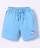 Doreme Terry Knit Knee Length Shorts with Unicorn Print - Light Blue