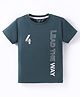 Doreme Single Jersey Knit Half Sleeves T-Shirt with Text Print - Dark Green