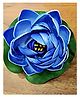 Homesake Artificial Floating Lotus Flowers with Lily Pad lifelike décor for home, garden, pond, and Puja, Set of 6 Blue