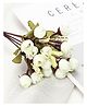 Homesake Artificial Flowers Rose for Home Decoration Bunch Pack of 2 Small Size Indoor Outdoor UV Resistant Cream, white Pieces 4