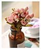 Homesake Artificial Flowers Rose for Home Decoration Bunch Pack of 2 Small Size Indoor Outdoor UV Resistant Cream, pink Pieces 2