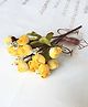 Homesake Artificial Flowers Rose for Home Decoration Bunch Pack of 2 Small Size Indoor Outdoor UV Resistant Cream, Yellow Pieces 2