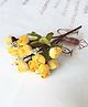 Homesake Artificial Flowers Rose for Home Decoration Bunch Pack of 2 Small Size Indoor Outdoor UV Resistant Cream, Yellow Pieces 4