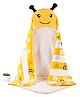 Doodle Poodle 100% Cotton Hooded Towel With Bees Print L 83 x B 82 cm - Yellow
