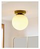 Homesake Mid Century Modern Bubble Flush Mount Ceiling Lighting Fixture, Gold Flush Mount Lamp, White 6