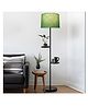 Homesake Dual Shelf Floor Lamp with Fabric Shade Nightstand Reading Floor Lamp with Shelves, Living Room Office Bedroom Green
