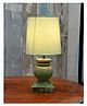 Homesake Small Table Lamp Bedroom Retro Wood Grain Farmhouse Bedside Lamps Nightstand Gift Trophy Green Distress