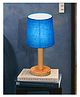 Homesake Pinewood Table Lamps Nightstand Fabric Linen Lampshade Desk Morden Minimalist Bedside Bedroom Nightstand Turquoise