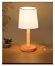 Homesake Pinewood Table Lamps Nightstand Fabric Linen Lampshade Desk Morden Minimalist Bedside Bedroom Nightstand White