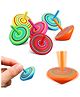Birthday Popper Spinning Wooden Top Toy - Set of 12 - Sensory Toys - Multicolor Chakri/Buguri - Ideal Birthday Return Gift for Boys & Girls