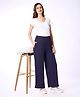 Bella Mama Full Length High Coverage Rib Knit Solid Colour Pant - Navy Blue