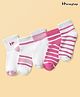 Honeyhap Premium  Cotton Bamboo Spandex Striped Socks with Bio Finish Pack of 5 - White Dark Pink & Light Pink