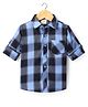 Rikidoos Full Sleeves Checked Shirt - Blue