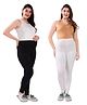 TUMMY Pack of 2 Viscose Solid Leggings - Black & White