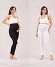 TUMMY Pack of 2 Viscose Solid Leggings - Black & White