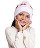 BHARATASYA Knitted Faux Fur Pom Pom Detailed Beanie Cap - Off White-  Diameter- 40cms