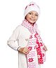BHARATASYA Knitted Faux Fur Pom Pom Detailed Cap & Muffler Set - Off White-  Diameter- 40cms