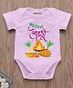 KNITROOT Lohri Theme Half Sleeves My First Lohri Text Printed Onesie - Pink