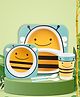 Tony Stark Bamboo Baby Feeding Set - 5-Piece Tableware for Toddlers, Kids & Babies Includes Plate, Bowl, Cup, Spoon, Fork - BPA-Free, Eco-Friendly |Organic & Natural (Honey Bee)
