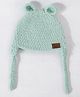 Funkrafts Wollen Knitted Handmade Solid Beanie Cap - Green-  Diameter 31 Cms