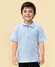 TOONYPORT Cotton Blend Half Sleeves Solid Polo Tee - Light Blue