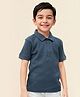 TOONYPORT Cotton Blend Half Sleeves Solid Polo Tee - Blue