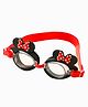 Babyhug Disney Swimming Goggles With Minnie Mouse Applique - Black & Red