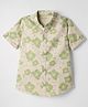 JASH KIDS Cotton Woven Half Sleeves Floral Printed Shirt - Green