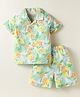 JASH KIDS Cotton Woven Half Sleeves Co-ords Shirt & Shorts Set with Floral Print - Orange