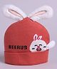M'andy Rabbit Designed Woollen Cap - Peach-  Diameter 35 Cms
