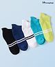 Honeyhap Premium Cotton Knit Bamboo Spandex Ankle Length Bio Finish Socks with Stripes Pack of 5 - Bachelor Button Lime Blue White & Black