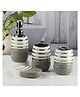 KOOKEE Ceramic Bathroom Accessories Set of 4 with Soap Dispenser (11423)