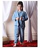 NEUDIS Fleece Knit Full Sleeves Solid Coordinating Night Suit Set - Blue