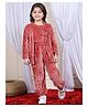 NEUDIS Fleece Full Sleeves Solid Top & Joggers With Shrug Set - Rust Orange