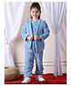 NEUDIS Fleece Full Sleeves Solid Top & Joggers With Shrug Set - Blue