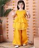 NEUDIS Sleeveless Leheriya Printed & Lace Embellished Kurta Palazzo Set - Yellow