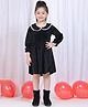 NEUDIS Velvet Full Sleeves Lace Embellished Dress - Black