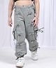 NEUDIS Cotton Pockets Detailed Solid Cargo Pants - Dark Grey
