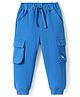 Bonfino Cotton Knit Ankle Length Lounge Pants With Cargo Pockets- Blue
