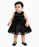 M'PRINCESS Sleeveless Bow Applique Pleated Dress - Black