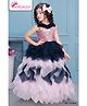 M'PRINCESS Sleeveless Seqiun Embellished Ruffle Detailed Layered Gowns - Blue