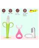 Joy Buzz Silicone Toothbrushes Pack Of 3 - Pink & White