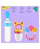 Joy Buzz Silicone Food Feeder Nibbler & Rattle Teether Combo - Multicolor