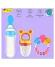 Joy Buzz Silicone Food Feeder Nibbler & Rattle Teether Combo - Multicolor