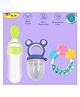 Joy Buzz Baby Food Feeder Nibbler & Rattle Teether Combo - Multicolor