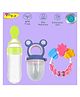 Joy Buzz Baby Food Feeder Nibbler & Rattle Teether Combo - Multicolor