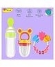 Joy Buzz Baby Food Feeder Nibbler & Rattle Teether Combo - Multicolor