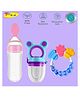 Joy Buzz Baby Food Feeder Nibbler & Rattle Teether Combo - Multicolor